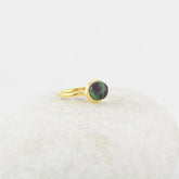 Ruby Zoisite Oval Gemstone Ring - 8x10mm Gemstone Ring - 18k Gold Plated Ring - 925 Sterling Silver Ring - Gift for Women - Gift for Her